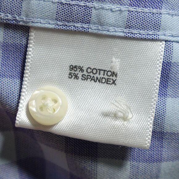 Peter Millar Shirt Men's Medium Blue Check Long Sleeve Button up Casual Office - Picture 10 of 12